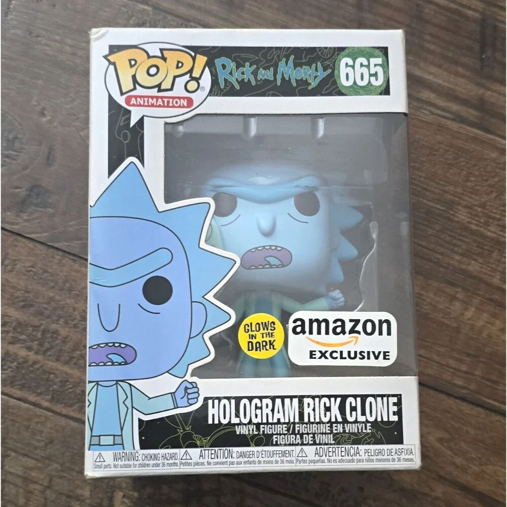 Funko Pop! Animation Rick and Morty Hologram Rick #665 GITD Amazon Excl 2019